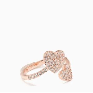 Kate Spade Yours Truly Pave Heart Ring Size 6